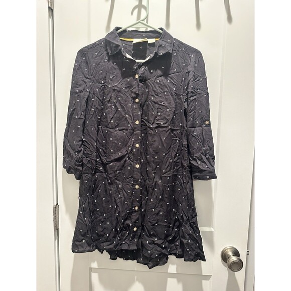 Anthropologie Maeve - Monika Dot Tunic Top Shirt Button Down Business Sz XS - Picture 2 of 6